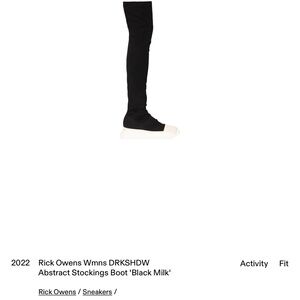 Rick Owens Black Abstract Stockings Boot